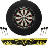 Viper Defender Backboard & Sisal/Bristle Steel Tip Dartboard Bundle: Standard Set (Shot King Dartboard, Defender Backboard, Edge Throw Line)