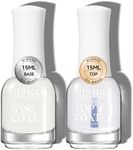 MIZHSE Base and Top Coat Nail Polish, Quick Dry Basic Nail Polish Non Gel, Air Dry Fast Base Coat Top Coat Set Oil-based Nail Art Manicure Home