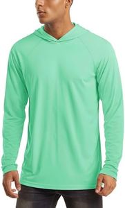 Swim Shirts for Men UPF 50 Long Sleeve Men Sun Protection Shirts Quick Dry T-Shirt Active Shirts Athletic Performance T-Shirts Hiking Sun Protection Shirt Mint Green