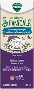 Vicks Children's Botanicals Blend, Multi-Symptom Cough Syrup for Kids, Nighttime Kids Cold Medicine, Berry Flavour, Ages 2-13, 118 mL