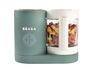 BEABA Babycook Neo Glass Baby Food Maker, Glass Baby Food Processor, 4 in 1 Baby Food Steamer, Glass Baby Food Blender, Baby Essentials, Make Fresh Healthy Baby Food at Home, 5.5 Cups (Eucalyptus)