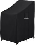 Dokon Garden Stacking Chair Covers Waterproof Heavy Duty 600D Oxford Fabric Garden Chair Covers with Air Vent Windproof Anti-UV Patio Stackable Chair Cover, Outdoor Chair Covers (65x75x80/120cm)