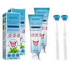 Tongue Cleaning Kit, Tongue Cleaning Gel with Brush, Oral Thrush Treat-ment for Mouth, Oral Care Removes Oral Odor Breath Tongue Coating Cleaning Breath for Adults, 1 Set