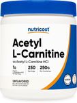 Nutricost Acetyl L-Carnitine (ALCAR) 250 Grams Powder - 1G Per Serving - 250 Servings