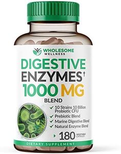 Digestive Enzymes 1000MG Plus Prebiotics & Probiotics Supplement, 180 Capsules, Organic Plant-Based Vegan Formula for Better Digestion & Lactose Absorption with Amylase & Bromelain, 1-2 Month Supply