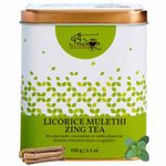 The Indian Chai - Licorice Mulethi Zing Ayurvedic Tea 100g with Spearmint for Immunity, Sore Throat and Stress