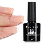 TOMICCA Nude Gel Polish- Nude Pink Jelly Gel Nail Polish Translucent Gel Nail Polish Soak Off Neutral Color Nail Gel Polish for Nail Art French Manicure at Home