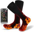 Wndy's Dream Heated Socks for Men Women, Rechargeable Electric Heated Socks, 5000mAh Washable Heated Socks, Large Heating Area Foot Warmer for Outdoor Work Skiing Camping Fishing (5000mAh APP Control)