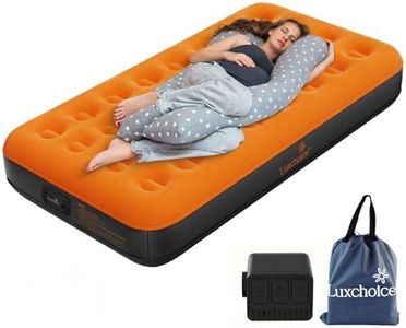 Luxchoice Air Mattress with Built-in USB Rechargeable Pump Camping Inflatable Mattress Portable Blow up Mattress Air Bed Guest Bed for Home Outdoors Hiking Travel