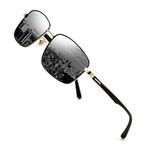 Karsaer Retro Men Polarized Sunglasses Trendy Square Glasses Driving Outdoor Eyewear E1189