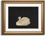 VIYYIEA Gold Framed Wall Decorations Canvas Wall Art, Grace Swan Painting Pictures Rustic Bathroom Wall Decor, Farmhouse Wall Decor for Living Room, Bedroom, Office Decor