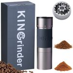 KINGrinder K 6 Iron Grey Manual Hand Coffee Grinder 240 Adjustable Grind Settings for Aeropress, French Press, Drip, Espresso with Assembly Consistency Stainless Steel Conical Burr Mill, 35g Capacity