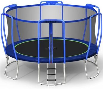 Zupapa Trampolines No-Gap Design 1500 LBS Weight Capacity 16 15 14 12 10 8FT for Kids Children with Safety Enclosure Net Outdoor Backyards Large Recreational Trampoline