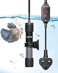 Bonlux 100W Fish Tank Heater, Mini Submersible Digital Aquarium Heater with Thermometer, External Temperature Controller, 50-70Liter Turtle Tank Heater for Betta Fish, Frogs,Newts,Turtles