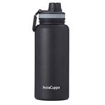 InstaCuppa Insulated Water Bottle 1000 mL, Double-Wall Thermosteel Flask, Vacuum Insulated Stainless Steel | Retains Hot and Cold Temperatures, Black