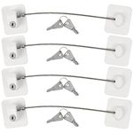 TIMESETL 4 Pack Cabinet Locks with Key, Child Safety Refrigerator Lock Fridge Door Self Adhesive Mini Fridge Lock Kit for Refrigerator Door, Cabinets, Drawers, Window, Toilet Seat(White)