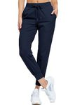 Libin Women's Joggers Pants Athletic Sweatpants with Pockets Running Tapered Casual Pants for Workout,Lounge, Navy 3XL