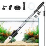 AQQA Aquarium Gravel Cleaner, 6-in-1 Multifunction Fish tank cleaner,20W Powerful Automatic Aquarium Vacuum Gravel Cleaner with Adjustable Water Flow, for Water Cleaning & Wash Sand