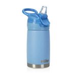 Nuby Thirsty Kids No Spill Flip-It Reflex Stainless Steel Travel Cup or Water Bottle, Blue, 10 Oz