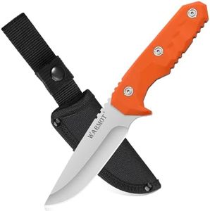 warmot® Hunting Knife with Sheath, Full-tang Fixed Blade Knife, Outdoor Knives for Survival, Camping, Hiking (G10 Handle), Orange, KS7960