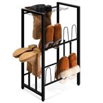 GADFISH Boot Rack Shoe Organizer, Black Metal Free Standing Shoe Rack for Entryway, Hallway, Doorway, Bedroom, Patio, Boot Organizer Holder for Tall Boots, Shoe Stand Fit for 8 Pairs