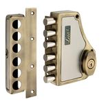 Link Voltstorm Rim Lock for Main Door| Heavy Duty Lock with Both Side Key | Dead Bolt Lock for Door Home, Office, Hotel (Antique Brass) |10 Years Warranty