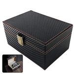 AtfArt Faraday Box for Car Keys Leather Signal Blocker Box Carbon Fiber Faraday Box for Car Keys Anti-Theft Faraday Lsolating Box (Small Box - 11.5 * 9.5 * 6.5cm)