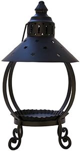 A Cheerful Giver Metal Candle Lantern - 13.5" Tall Black Star Lantern Fits Keepers of the Light Baby, Mama, Papa Candles - Rustic Candle Accessories