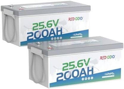Redodo 2 Pack 24V 200Ah LiFePO4 Battery, 200A BMS, for Off Grid, Solar