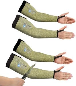 Schwer 2 Pairs 18 inch Arm Protection Sleeves, ANSI A5 Cut Resistant Sleeves with Thumbhole, Flame Resistant Sleeves for Work, Kitchen, Gardening