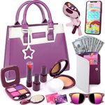 Loscola Little Girls Purse, Toddler Kids Purse with Pretend Makeup, Princess Toys for 3 4 5 6 Year Old Girl, 29PCS Girl Kid Toys Play Purse, Christmas Birthday Gift for Girls Age 3+