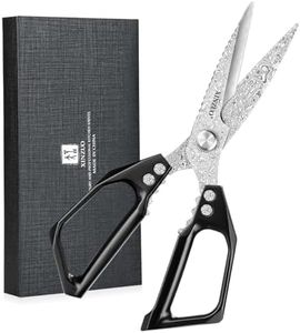 XINZUO Acero de Damasco Tijeras de Cocina, 23.3cm Tijeras Multiusos 110 Capas de Acero de Damasco Tijeras Cocina Profesionales para Carne Pescado Pizza Nueces -Mango de Aleación de Aluminio Negro