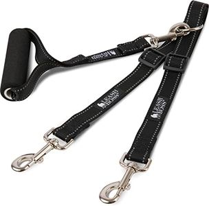 Leash Boss Duo - Adjustable Double Dog Leash for Large Dogs - Double Dog Leash with Detachable Padded Handle - Reflective No Tangle Leash for Walking Two Dogs at Once