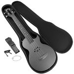 RockJam Carbon Fibre Ukulele with Case - Black