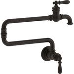KOHLER K-99270-2BZ Artifacts Single-Hole Wall-Mount Pot Filler Kitchen Sink Faucet with 22" Extended Spout, Oil-Rubbed Bronze