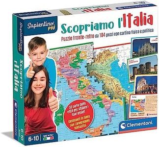 Clementoni 16594 Sapientino Più - We Discover L'Italia Smart - Puzzle Physics and Politics Map Educational Game 6 Years, Geography Game for Children, Made in Italy, Italian