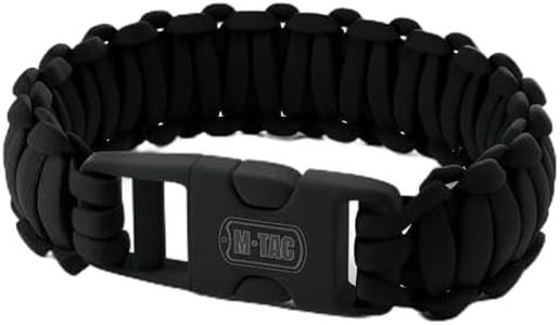 M-Tac Paracord Bracelet - Tactical Wristband with Fastex - Survival Cord for Outdoor Hiking Survival Camping (L, Black)