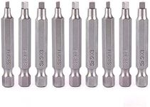 Gasea 3 Sets 2" Magnetic Square Head Screwdriver Bits 1/4" Hex Shank Square Drive Bit Set, SQ1 SQ2 SQ3, S2 Steel
