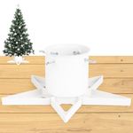 Real Christmas Tree Stand Base - Live Trees Small Christmas Tree Holder up to 6.5ft Trees for Real Xmas Trees 0.53 Gal Star+ White