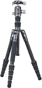 Benro Bat Carbon Fiber Zero Series Travel Tripod/Monopod with VX20 Ballhead, 5 Leg Sections, Twist Leg Locks, Padded Carrying Case (FBAT05CVX20)