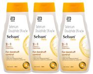 Abbott Selsun Selsun Daily Anti Dandruff Shampoo, Clears Away Dandruff Flakes, Relieves From Dandruff Related tching, Conditions Hair (Pack Of 3, 120Ml Each)