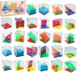 THE TWIDDLERS 28 Mini Cube Brain Teaser Puzzle Box Party Favor Set (1.5 Inch) - Goodie Bag Filler, Birthday Party Toys, Educational Gift for Boys & Girls