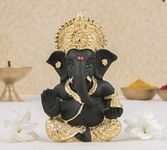 Gold Art India Gold And Kaai Green Ganesh Idol For Car Dashboard Small Ganesha Murti Ganpati Idol For Home Decor Puja Lord Ganesh Statue Gift For Office Desk Puja Room Figurine