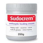 Sudocrem® Antiseptic Healing Cream, Zinc Oxide Cream for Nappy Rash, Eczema, Acne, and Minor Burns, 250g (Pack of 1)