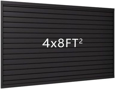 Slat Wall Paneling 4 FT X 8 FT Garage Wall Panels PVC Slatwall Panel Board Garage Slat Wall Storage Systems for Power Tool Organizer Wall Mount Garage Storage and Organizer, Black, Load Up to 2464 Lbs