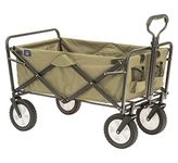 MacSports Folding Steel Frame Garden Utility Wagon Cart, Green (for Parts)