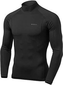 TSLA Men's Cool Dry Fit Mock Long Sleeve Compression Shirts, Athletic Workout Shirt, Active Sports Base Layer T-Shirt tm- MUT12-AUK Medium