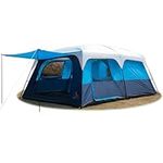 KTT Extra Large Tent 12-14 Person,Family Cabin Tent,2 Rooms,Straight Wall,3 Doors 3 Windows with Mesh,Straight Wall,Big Tent for Outdoor,Picnic,Camping,Gathering(Blue)