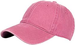 Glamorstar Classic Unisex Baseball Cap Adjustable Washed Dyed Cotton Ball Hat, Pink a, One Size