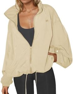 Yousify Womens Waterproof Rain Jackets Lightweight Zip Up Raincoat Outdoor Hiking Hooded Windbreaker with Pocket